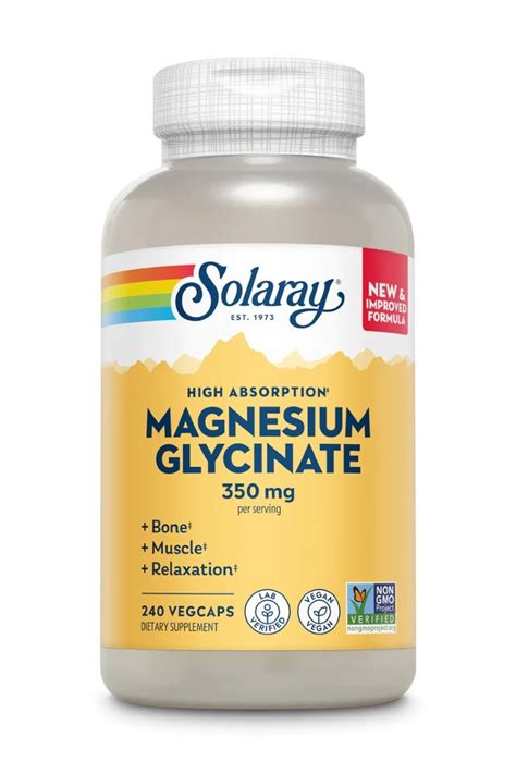 SOLARAY Magnesium Glycinate 350 мг (240 вег.капс) купить в магазине ...