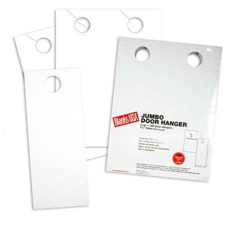 White Jumbo Door Hangers X In Lb Bristol Blanks Usa