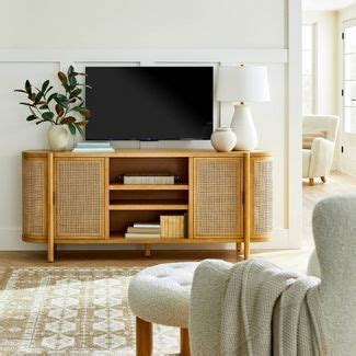 Portola Hills Caned Door Tv Stand For Tvs Up To Natural Threshold