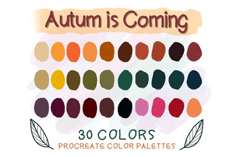 Procreate Color Palettes, Autumn is Coming