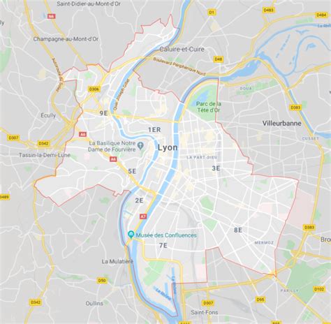 Carte de Lyon dans le Rhône Carte et plan de la ville de Lyon