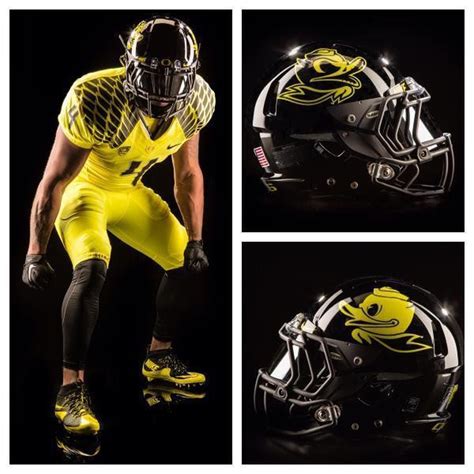 Oregon Ducks uniform photos: Yellow base, black helmets and two Ducks ...