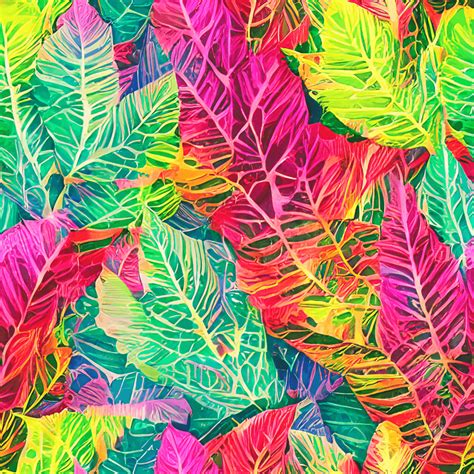 Colorful Asymmetrical Leaf Pattern · Creative Fabrica