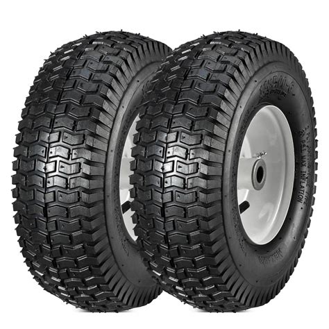 MaxAuto 2Pcs 13x5 00 6 Pneumatic Air Filled Lawnmower Tire On Wheel