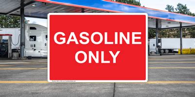 Gasoline Signs And Labels Leaded Unleaded Mix Pumps