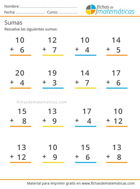 Ejercicios De Matematicas Sumas Para Imprimir Images