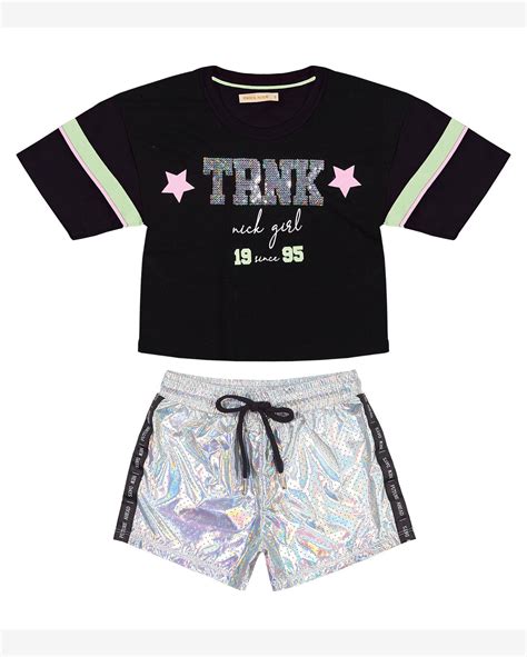 Riachuelo Conjunto Infantil Feminino Trick Nick Preto