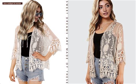 Smdppwdbb Womens Half Sleeve Bolero Shrugs Crochet Lace Open Cardigan