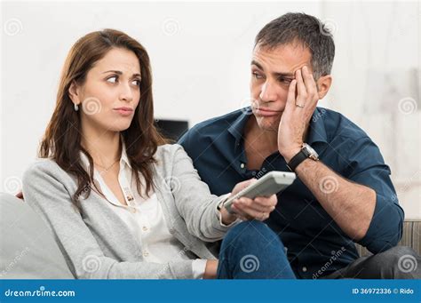 Bored Couple Watching Tv Royalty Free Stock Image Image 36972336