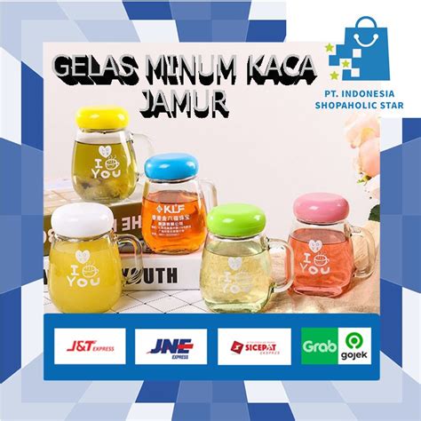 Jual Gelas Minum Kaca Jamur Mushroom Glass Mug Jamurgelas Jamur