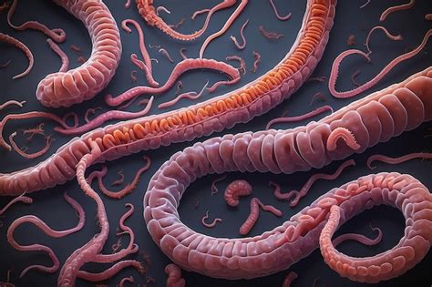 Parásitos De Gusanos Redondos En El Intestino Humano Ascariasis