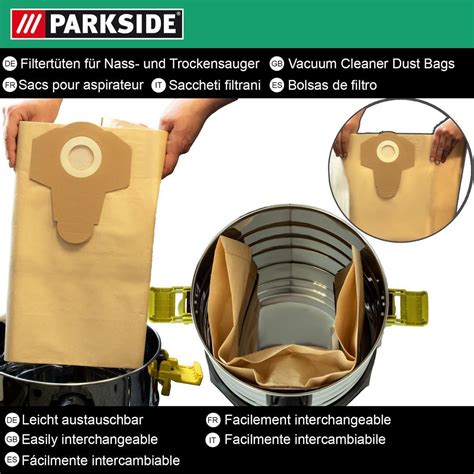 Parkside PNTS 1300 B2 C3 D3 E4 LIDL Wet Dry Vacuum Cleaner Bags 20L 5