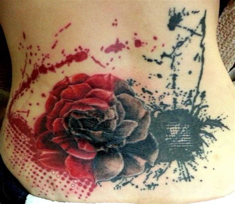 Trash Polka Rose Tattoo