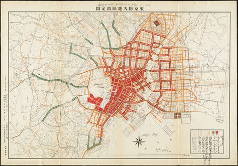 District Within Fire Limit Of Tokyo 1928 Norman B Leventhal Map