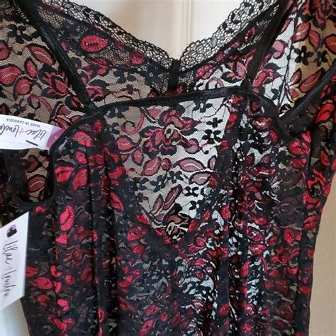 Lilac London Intimates Sleepwear Nwt Lilac London Sexy Lacey Red Black Sheer Lingerie