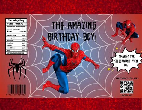 Custom Party Bundle Spiderman Custom Treats Spiderman Chip Bags