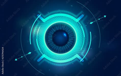 Vecteur Stock Digital Eye HUD UI Sci Fi Futuristic User Interface