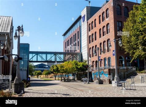 Tacoma, WA USA - circa August 2021: View of the large city campus at ...