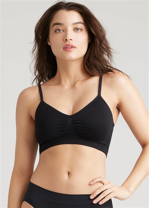 V Neck Seamless Bralette In Black Yummie