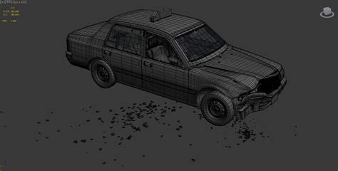 Traffic Accident Car Accident Crash Damaged Car 3d Model