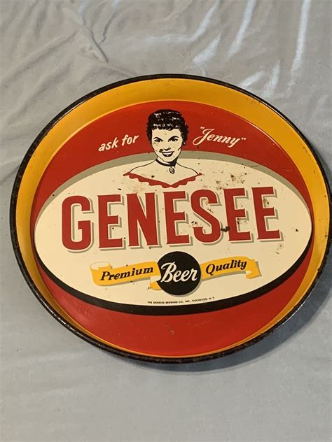 Vtg Genesee Premium Beer 12” Metal Tray Ask For Jenny Rochester Canco Mancave Ebay