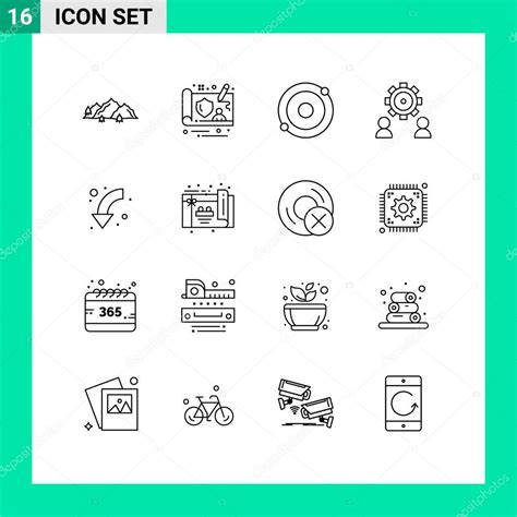 Vector De Stock Icon Pack De 16 L Neas Se Ales Y S Mbolos Para Flechas