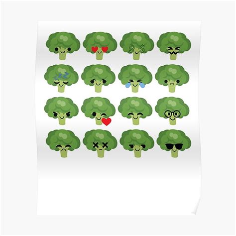 Broccoli Emoji Poster For Sale By Hippoemo Redbubble