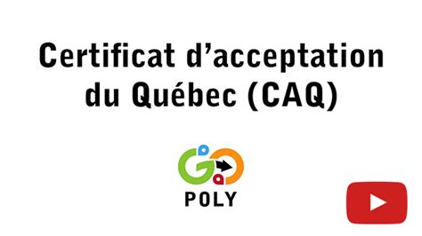 Certificat Dacceptation Du Qu Bec Caq Tudiants Internationaux