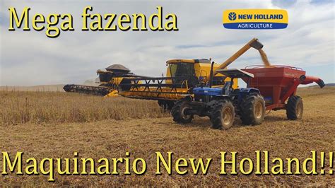 MAQUINARIO NEW HOLLAND NA COLHEITA DA SOJA FAZENDA SÃO LUIZ COLHEITA