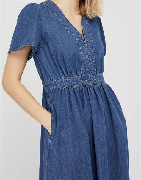 Denim Midi Dress In Lenzing™ Tencel™ Blue