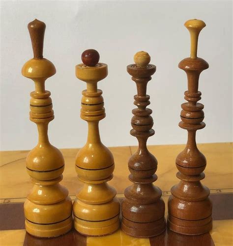 Big Vintage Chess Ussr Soviet Chess Set Wooden Chess Large Etsy