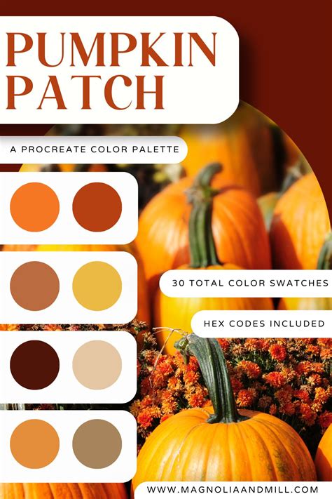 Pumpkin Patch Procreate Color Palette Hex Codes Included