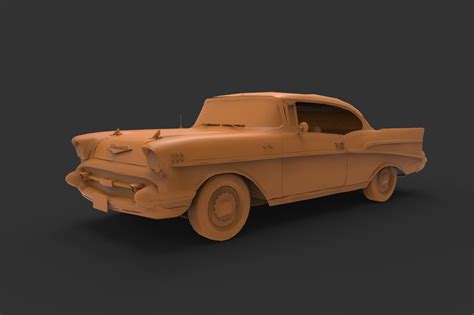 3d Printable Model Chevrolet Belair 1957 Cgtrader