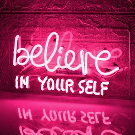 Believe In Yourself Neon Sign Pink Neon Lights Neon Signs Neon Quotes