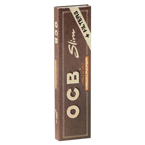 Ocb Virgin King Size Papers Tips Slim Unbleached 1 Box 32 Booklets