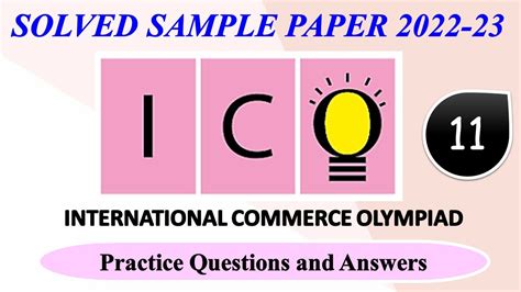 ICO 2022 23 CLASS 11 International Commerce Olympiad Solved