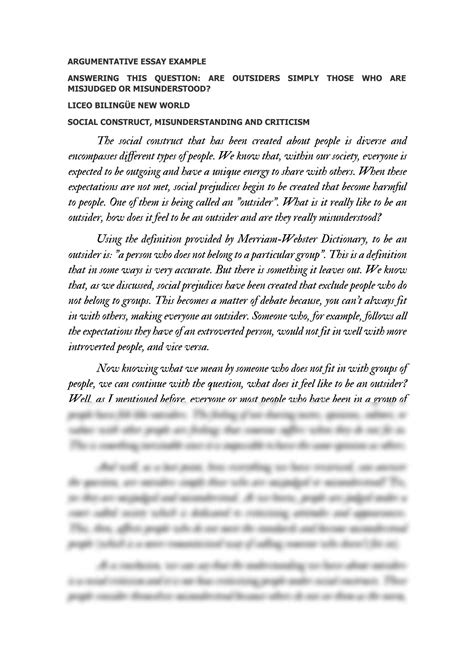 SOLUTION: Argumentative essay example - Studypool
