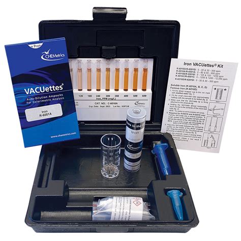 Total Soluble Iron VACUettes Visual Test Kit K 6010A