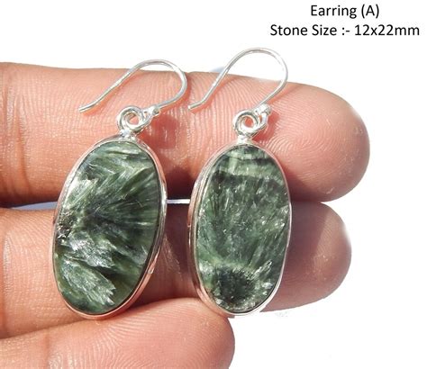 Seraphinite Earring Cabochon Seraphinite Earring Beautiful