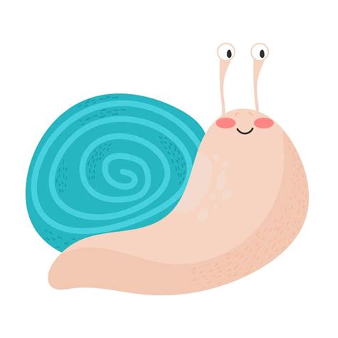 Ilustra O Plana Vetorial De Um Pequeno Caracol Caracol Bonito Isolado