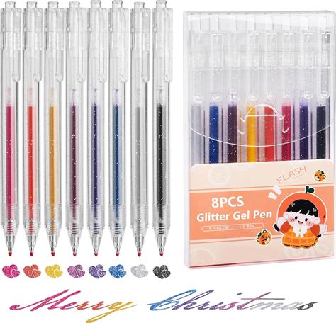 EooUooIP Stylo Gel Paillette 8 Stylos Stylo Paillette Stylos à Bille à