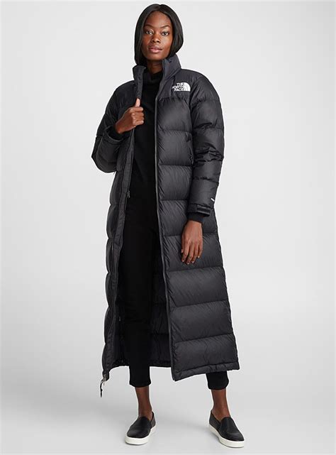 Nuptse Down Maxi Puffer Quilted And Down Jackets Black North Face Long Winter Coat Long