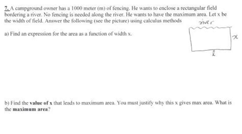 Solved A Campground Owner Has A Meter M Of Chegg