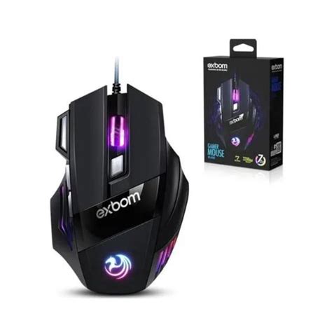 Mouse Para Jogo 7 Botões Gamer Rgb Exbom Usb 3200dpi Msg260 Mouse