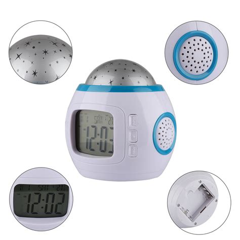 Alarm Clock, EEEkit Kids Sleep Clock Starry Sky Night Light Star Projection Clock, Music Digital ...