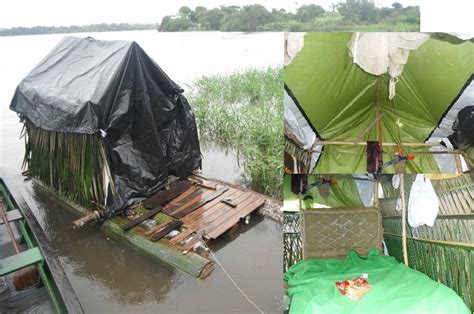 A log raft I built in the Amazon, inside and out. It took 15 days to ...