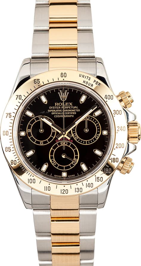 Rolex Ref Daytona Black Dial Two Tone Bob S Watches