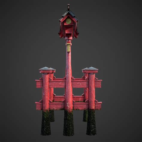 3d Model Japanese Torii Low Poly Vr Ar Low Poly Cgtrader