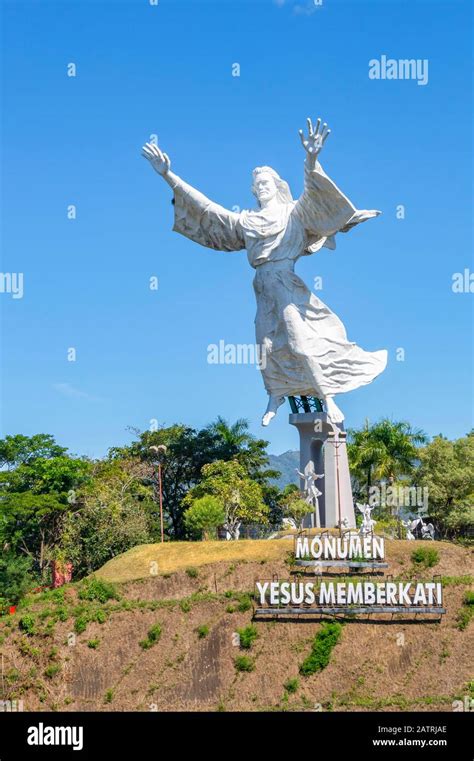 Christ Blessing Statue; Manado, North Sulawesi, Indonesia Stock Photo ...