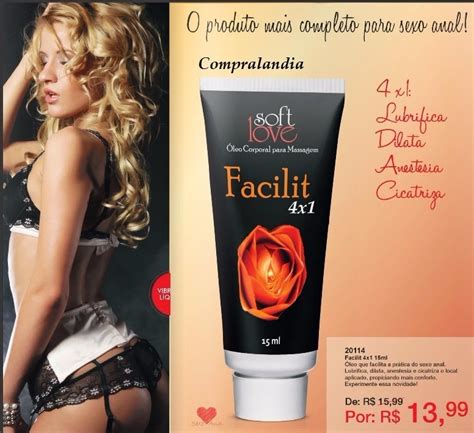 Facilit 4 X 1 Óleo Para Sexo Anal Sem Dor Prazer Lubirfica R 15 99